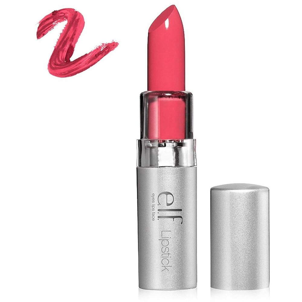 TWO NWT ELF Flirtatious Bright Rose Pink Long Last Moisture Full Size Lipstick - Picture 2 of 3